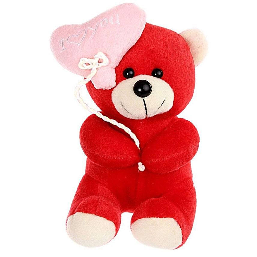 I Love You Balloon Teddy Bear- Red