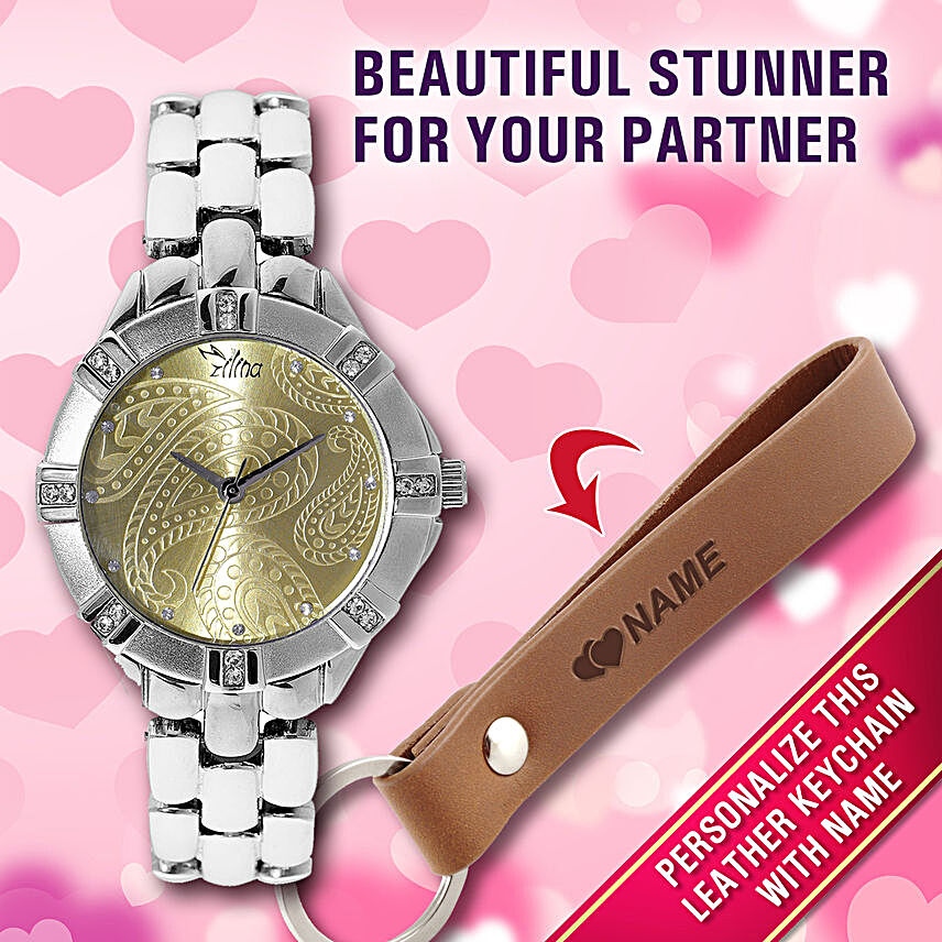 Stunning Watch With Personalised Key Chain