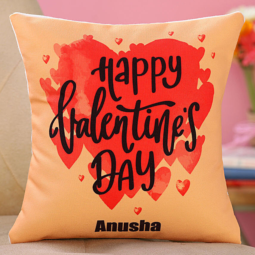Valentine Day Heartful Personalised Cushion