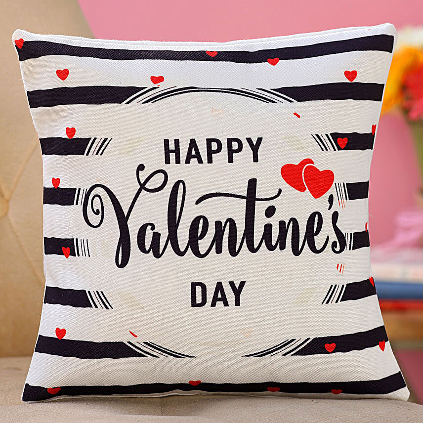 Valentine Day Striped Cushion