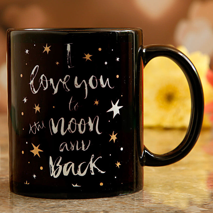 Love You To Moon Back Printed Mug