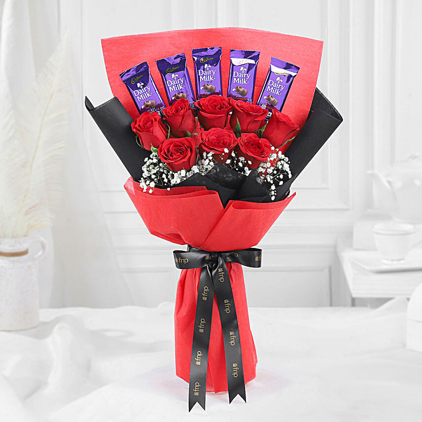 Chocolates and Flower Bouquets Flowers with Chocolates Online FNP