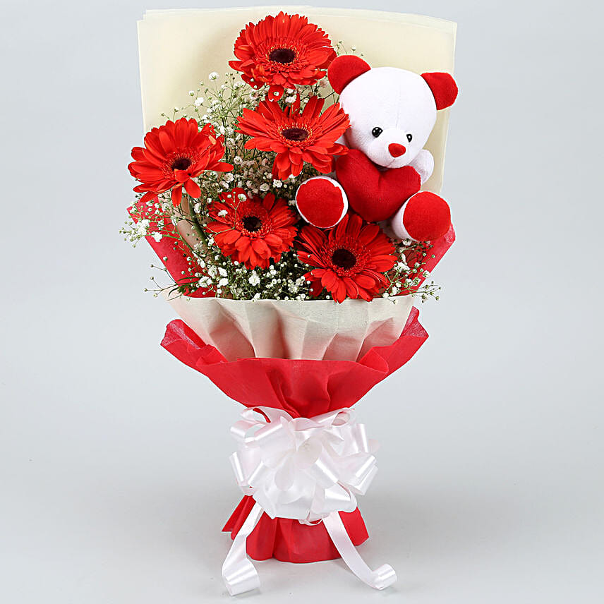 rose flower teddy bear