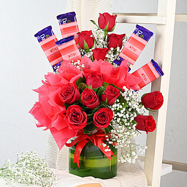 Chocolates and Flower Bouquets Flowers with Chocolates Online FNP