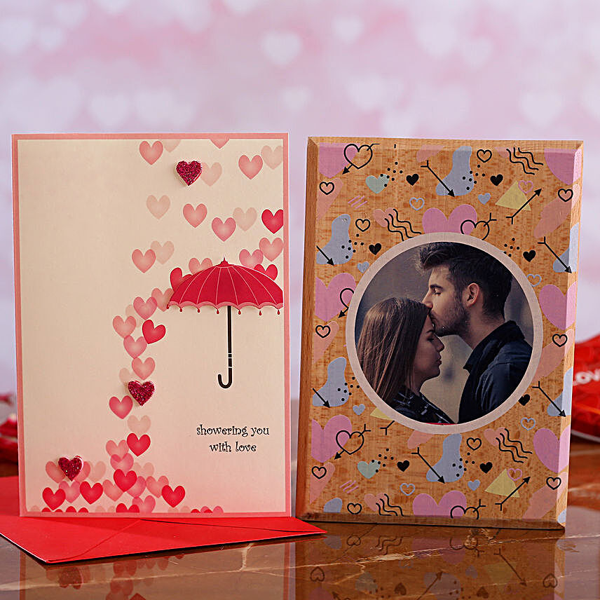 V-Day Personalised Plaque & Greeting Card