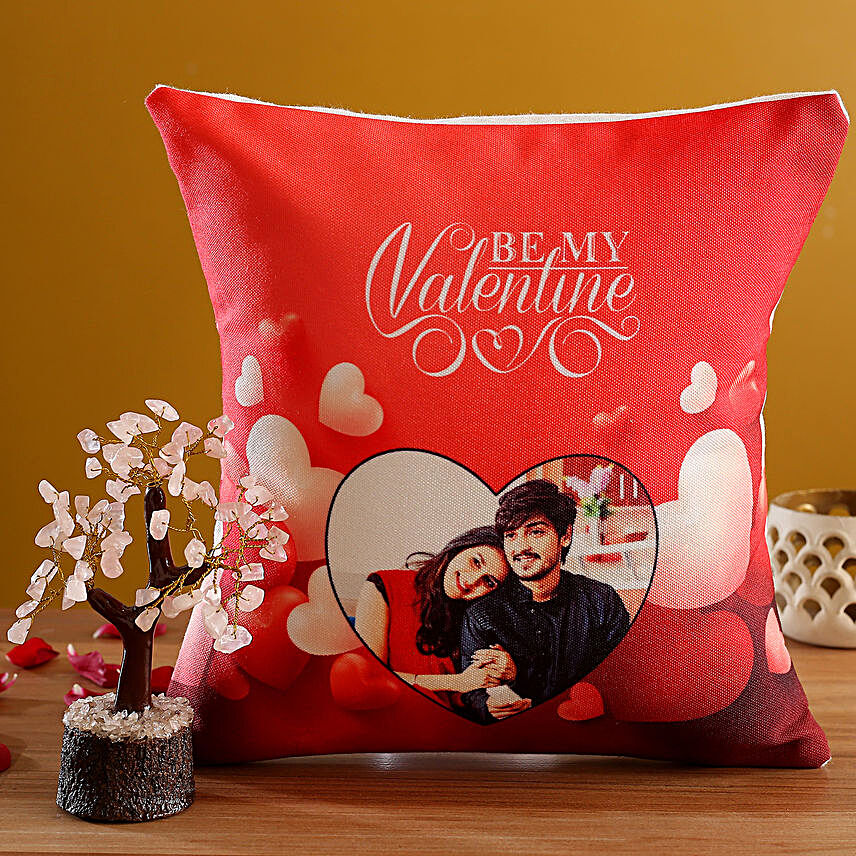 Personalised V Day Red Cushion and Wish Tree
