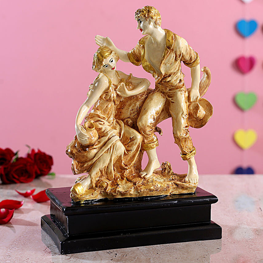 Alluring Yellow Couple Showpiece:Home Decor Gifts