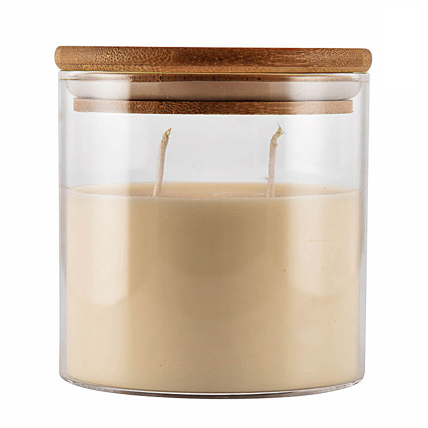 Satyamani Homemade Big Glass Jar Vanilla Fragrance Candle