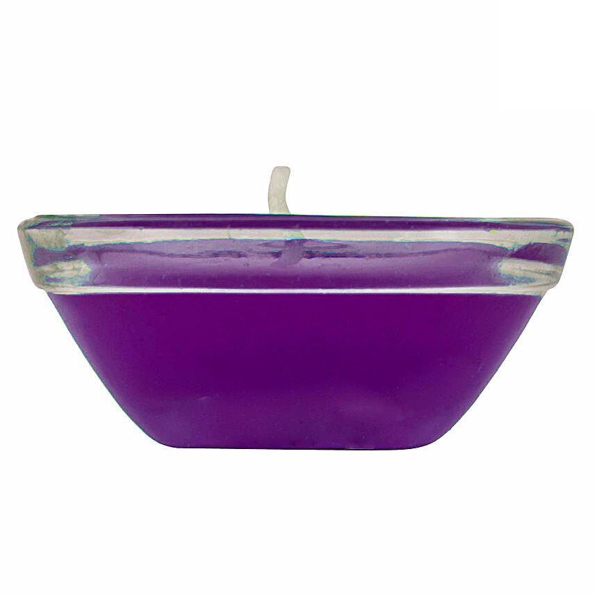 Satyamani Homemade Small Glass Purple Gel Diya- Pack of 6