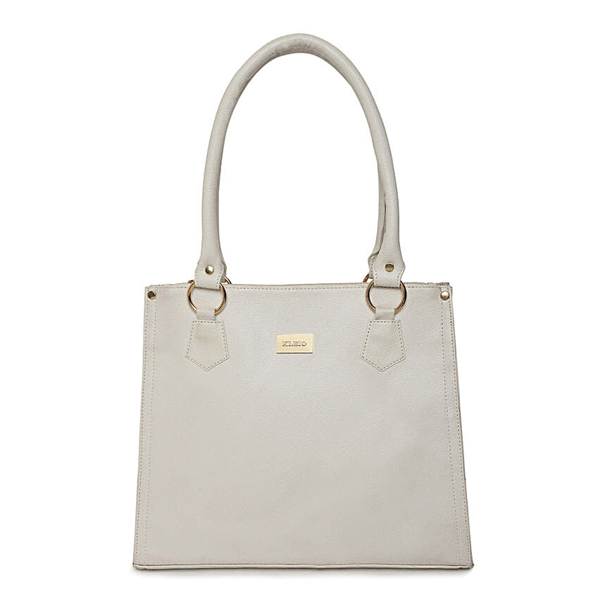 KLEIO Leatherette Shoulder Handbag White