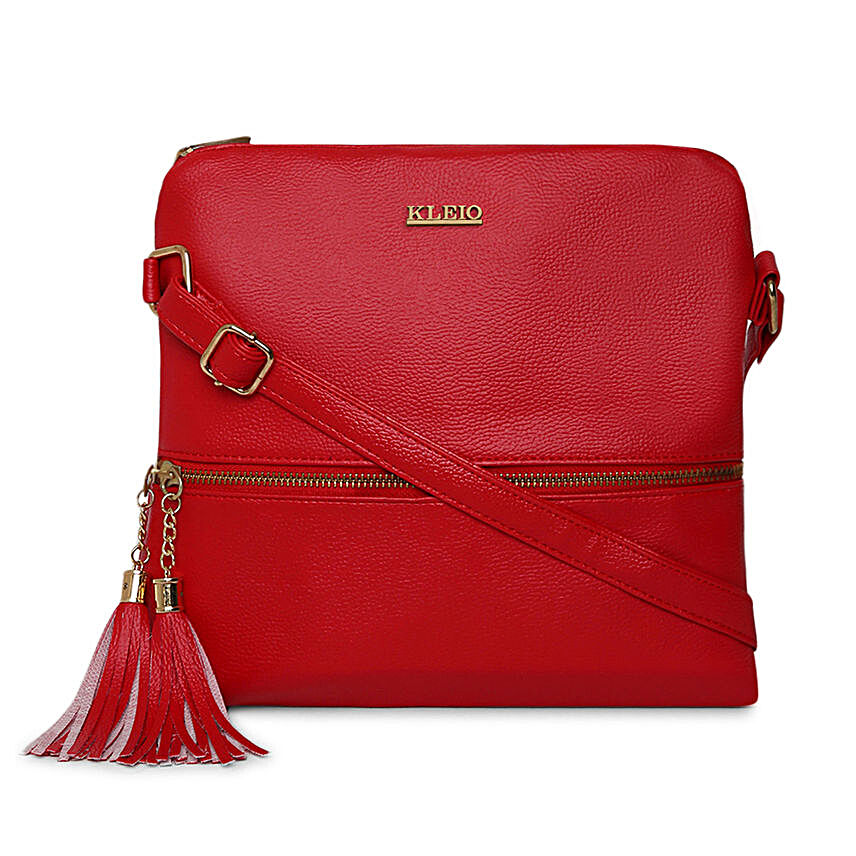Online KLEIO Stylish Lightweight Tassel PU Leather Cross Body Side Sling Handbag Purse For Women Girls Ladies:Handbags
