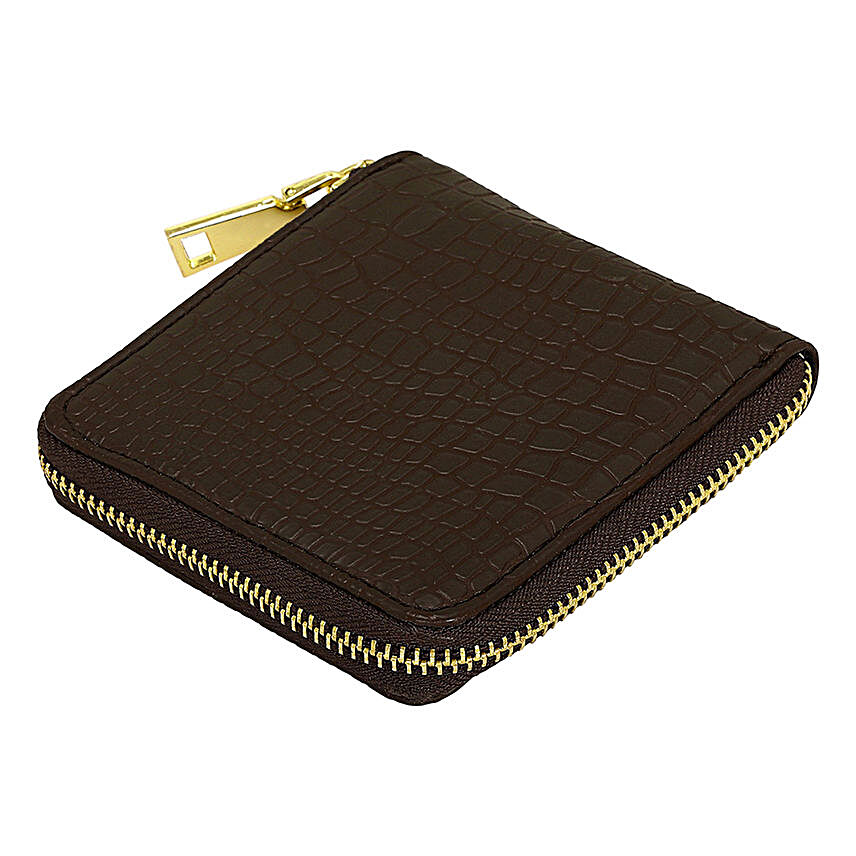 KLEIO Leatherette Wallet Clutch Dark Brown