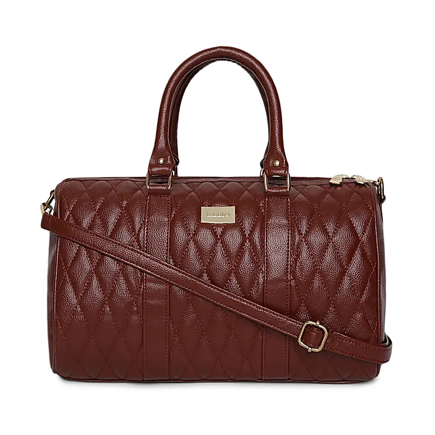 Online KLEIO Large Quilted Tassel Hand Bag Sling Purse for Women Ladies (Dark Brown) (HO9002KL-DB)