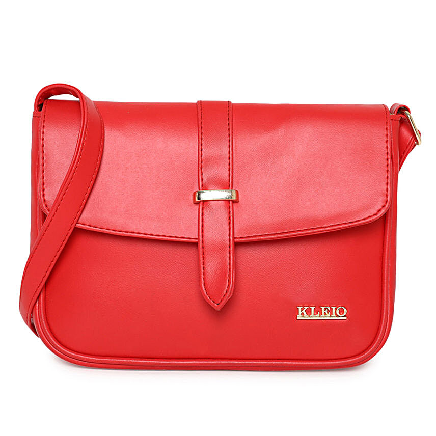 KLEIO Stylish PU Sling Bag- Red