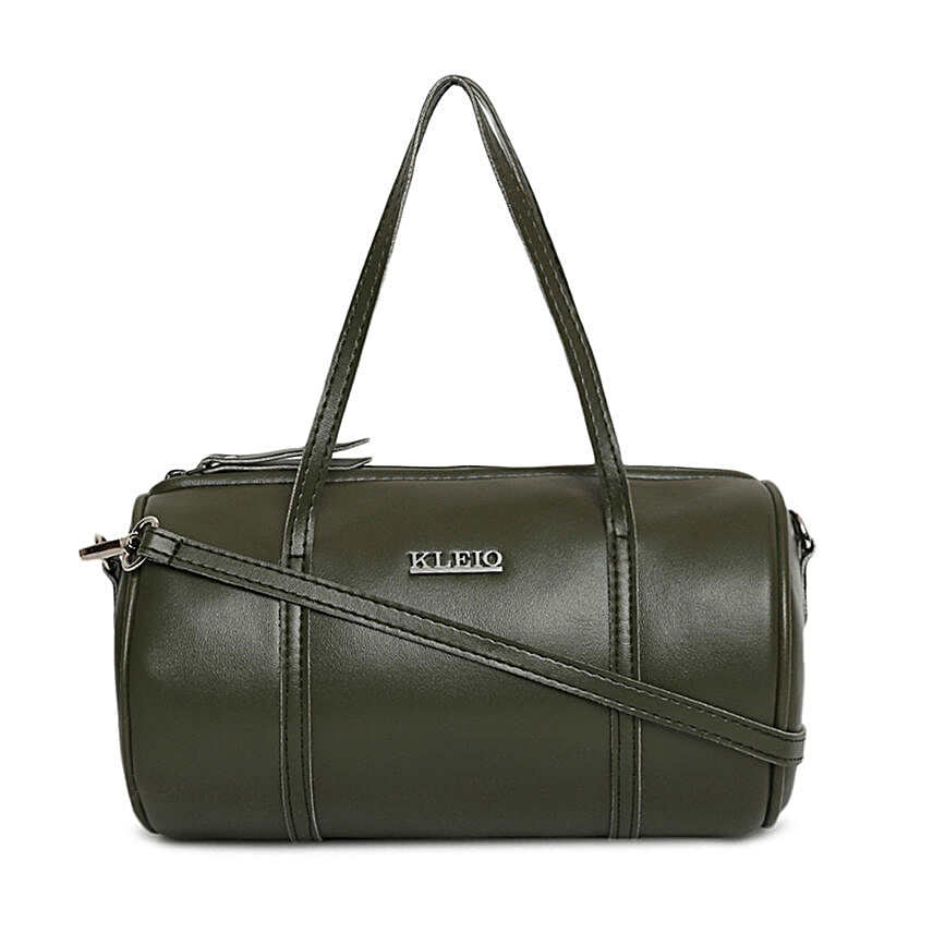 KLEIO Round Cross-Body Sling Bag- Dark Green