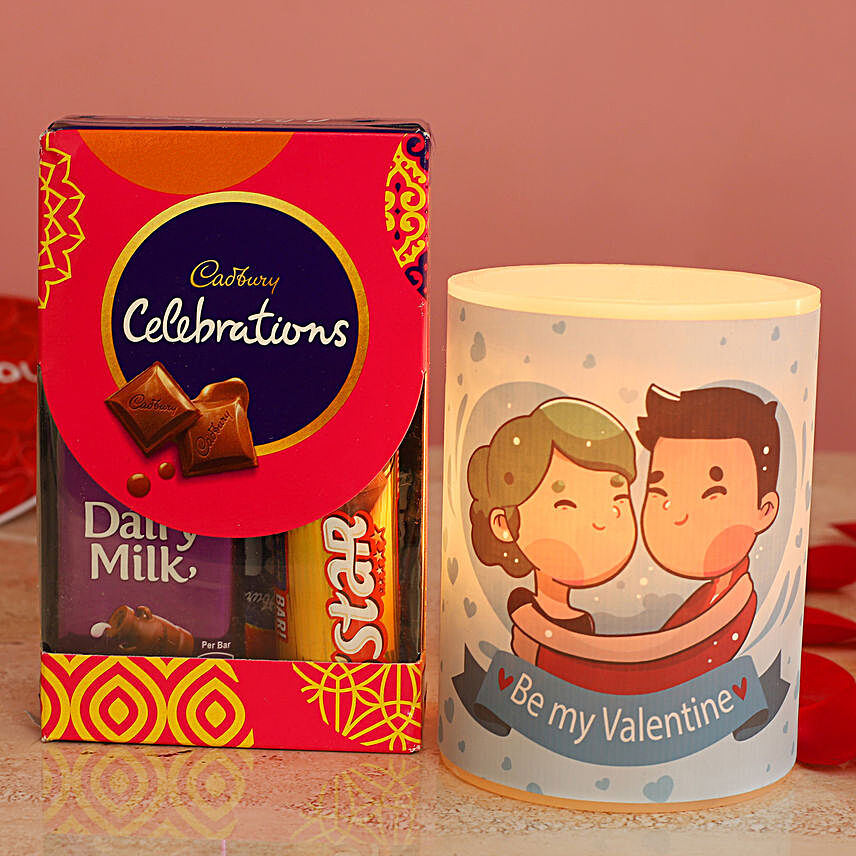 Cute Graphic Print Hollow Candle & Cadbury Celebrations Pack