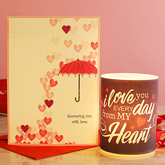 Love You Everyday Hollow Candle Love Umbrella Greeting Card Korea Gift Love You Everyday Hollow Candle Love Umbrella Greeting Card Ferns N Petals