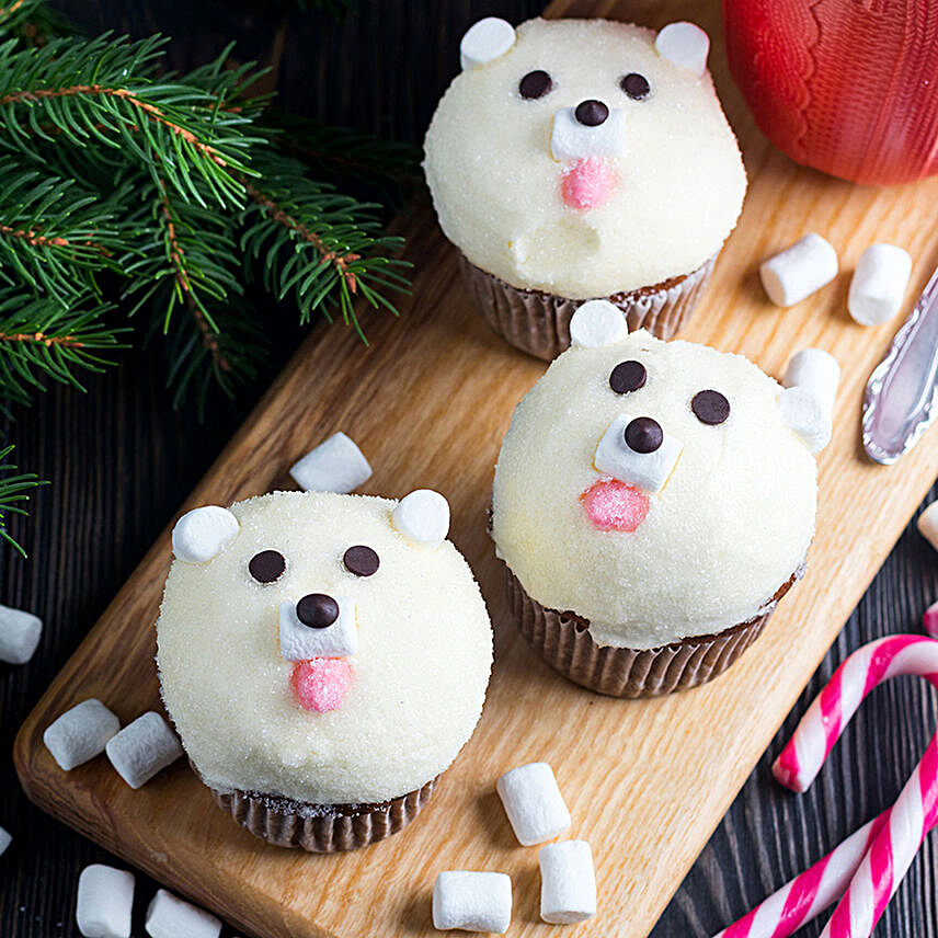 Cute Bear Cup Cake:Cup Cakes to Noida