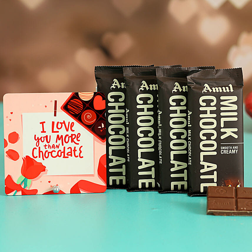 Buy/Send Amul Milk Chocolate With Printed Table Top Online FNP