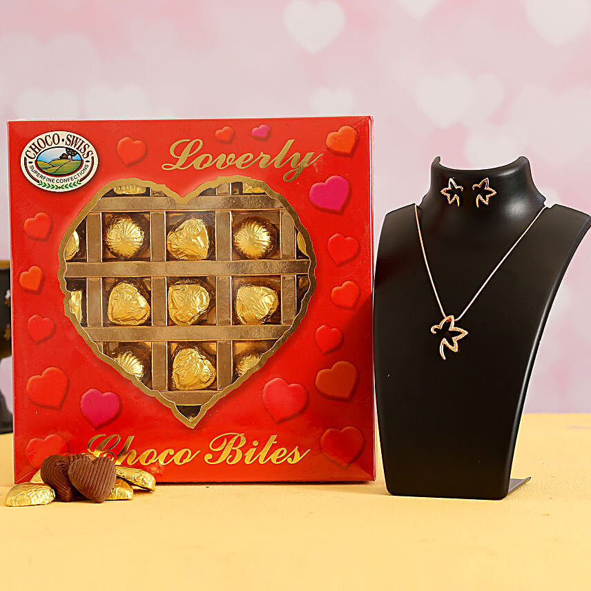 Pack of Choco Swiss Lovely With Earrings & Pendant