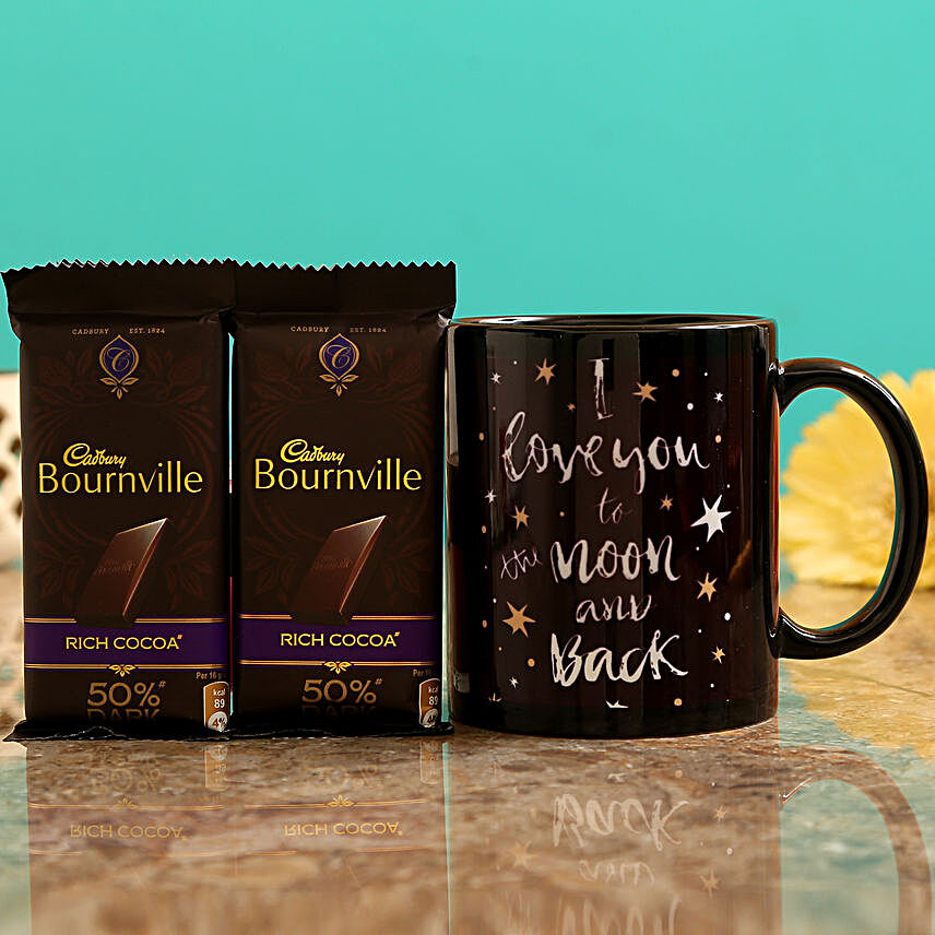 I Love You Mug and Cadbury Bournville Chocolates:Send Hug Day Personalised Gifts