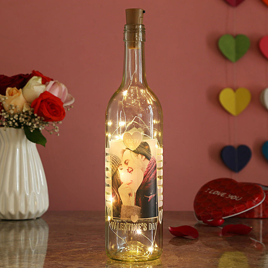 Personalised V-Day LED Bottle Lamp