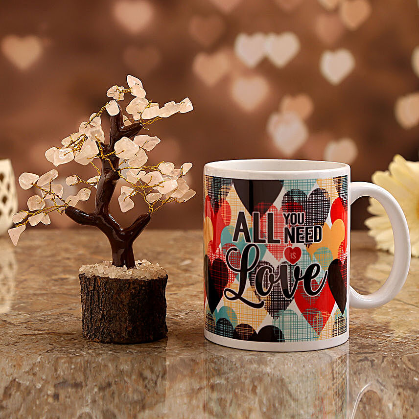 love white mug with wish tree for valentines day