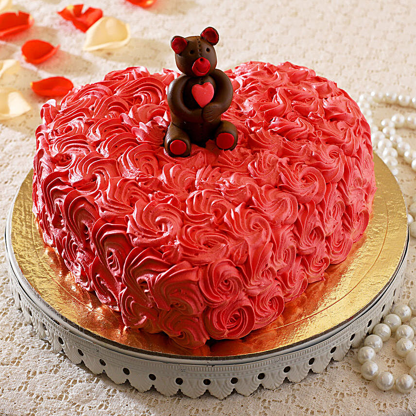 Elegant Roses Semi Fondant Chocolate Cake:Fondant Cakes