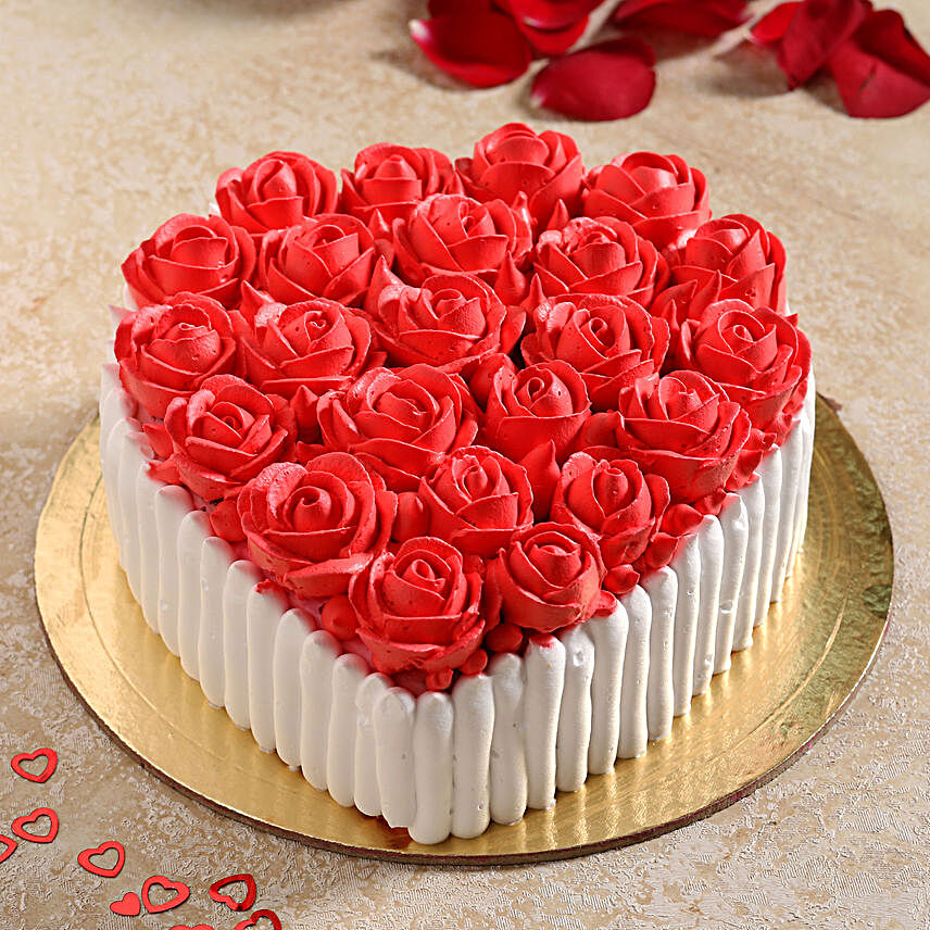 Pretty Roses Black Forest Cake:Valentine Same Day Delivery Gifts