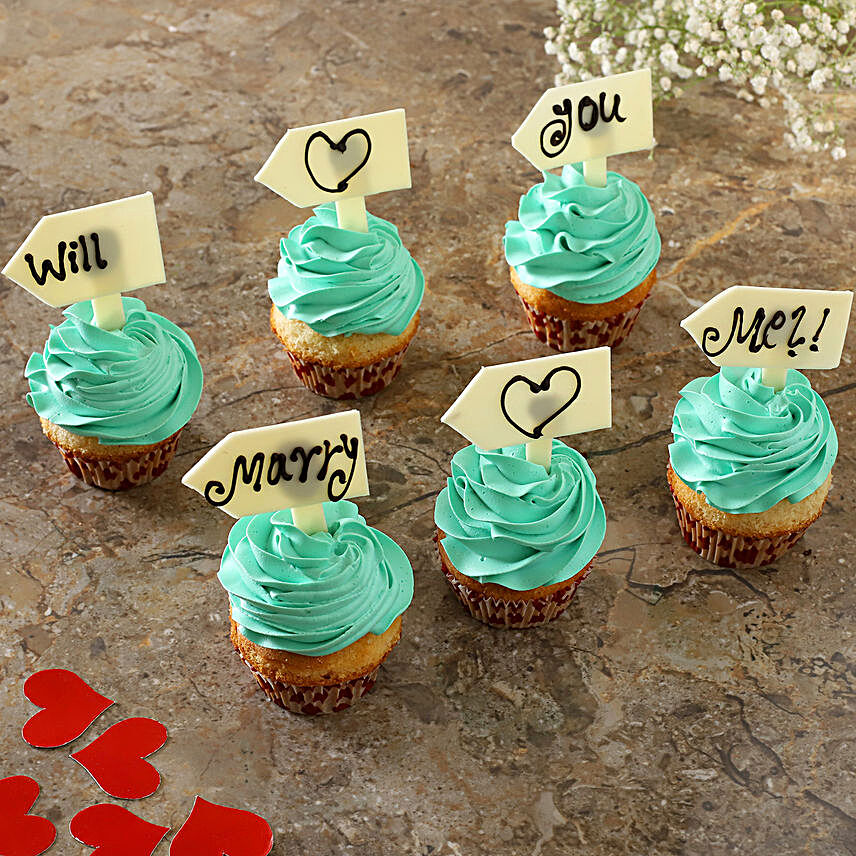 Propose With Vanilla Cream Cup Cakes:Buy Cupcakes