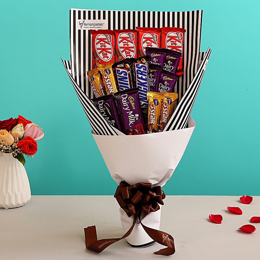 Romantic Chocolate Arrangement for GF:Snickers Chocolates