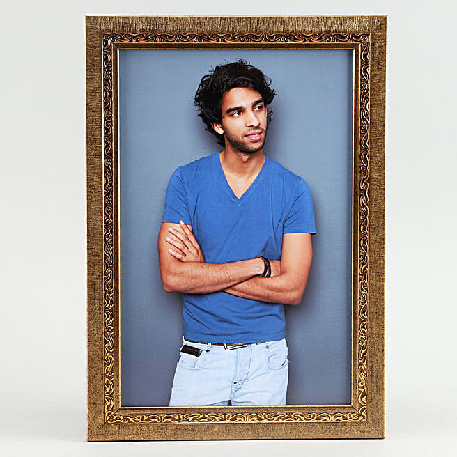 Buy/Send Personalised Textured Border Photo Frame For Him Online Ferns
