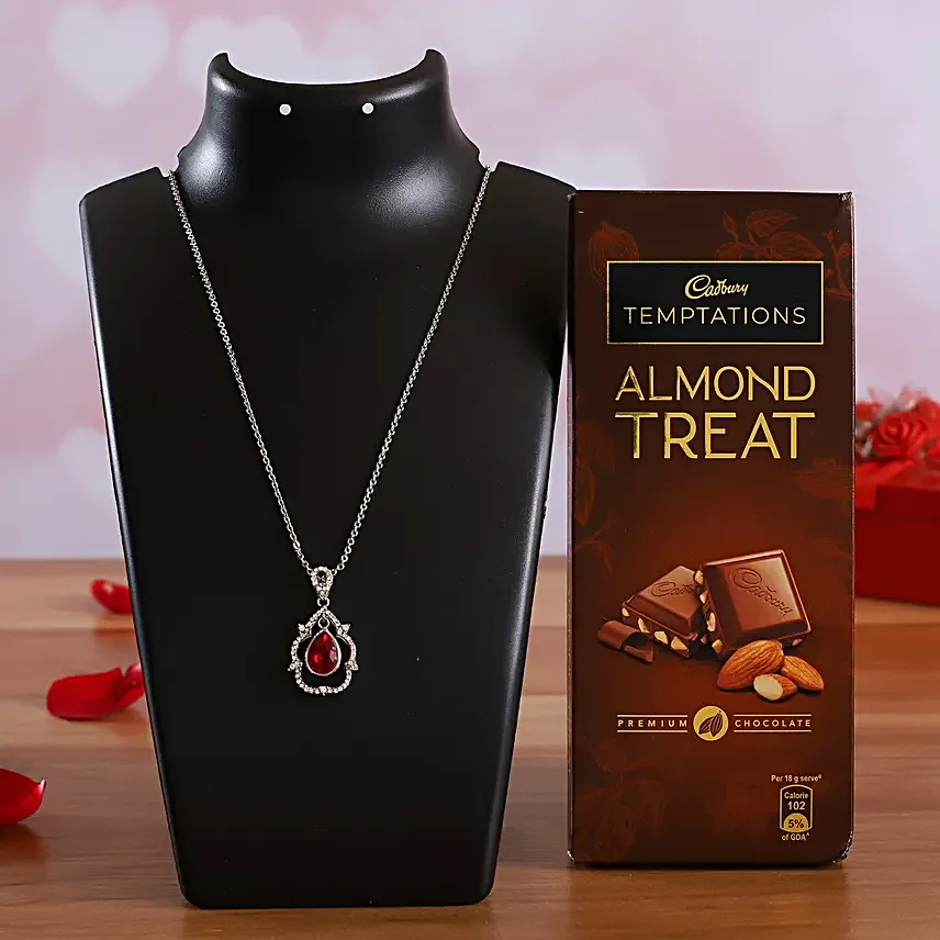 Temptations Almond Chocolate & Elegant Red Pendant