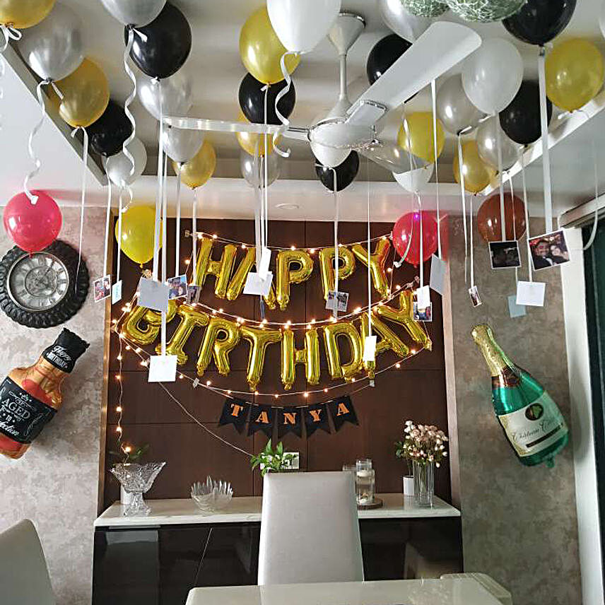 Birthday Balloon Decoration:Glamorous Room Decorations