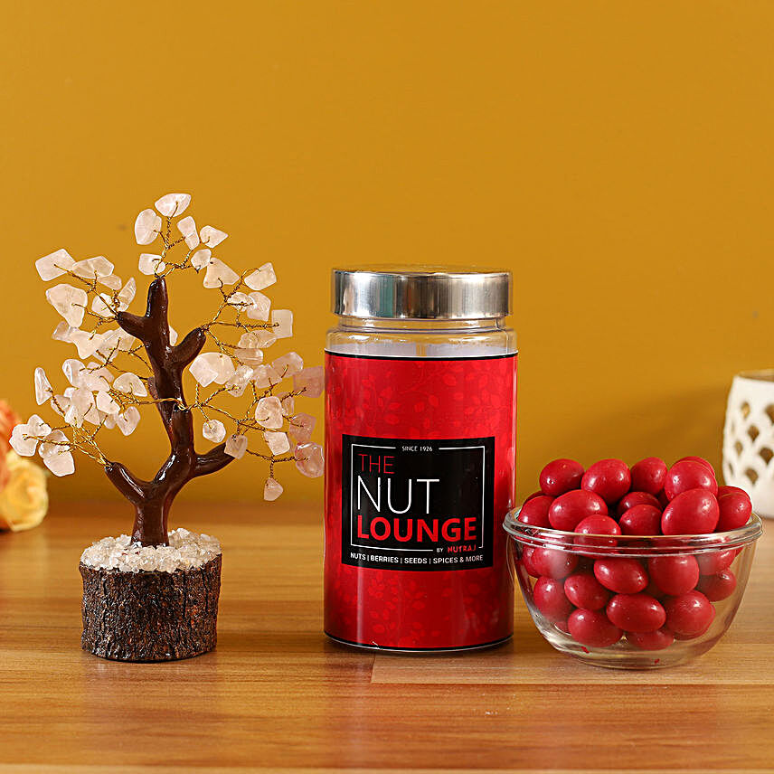 Cranberry Chocolate Jar With Wish Tree