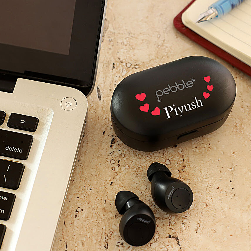 Personalised Pebble Twins Deep Bass Wireless earbuds
