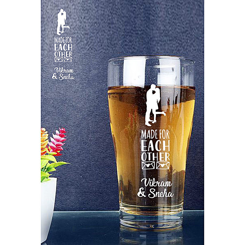 Personalised Couple Beer Conical Mug