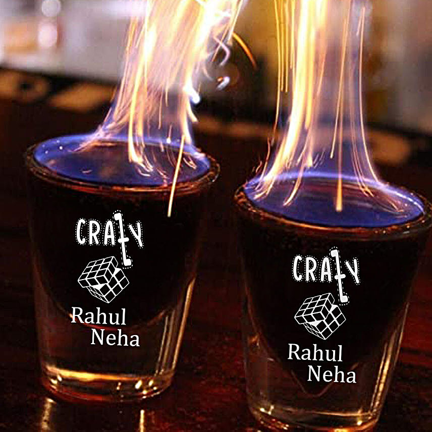 Personalised Crazy Shot Glass Set of 2 Online:Personalised Tequila Shot Glass