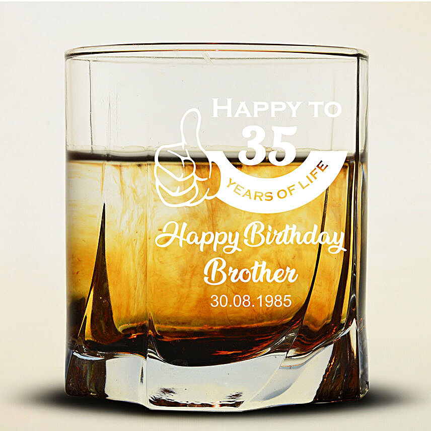 Personalised Happy Birthday Whiskey Glass Set of 2