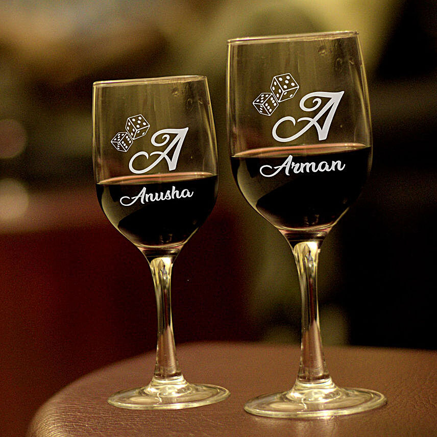 Personalised Name Wine Glass Set of 2
