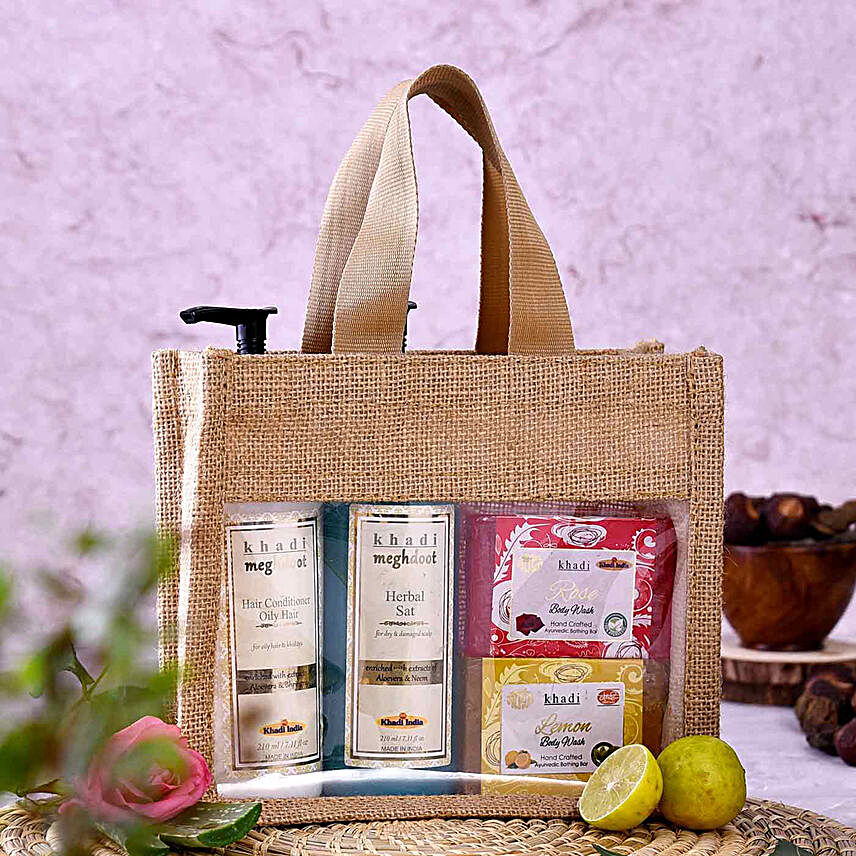 Order Khadi Flower Goodness Kit:Cosmetics & Spa Hampers