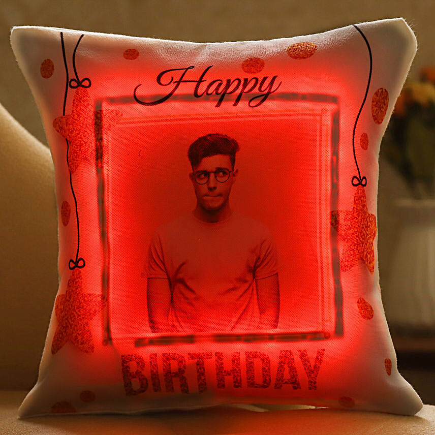 Personalised Happy Birthday LED Cushion