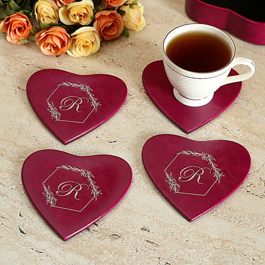 Heart-shaped Customised Coaster Set:Coasters