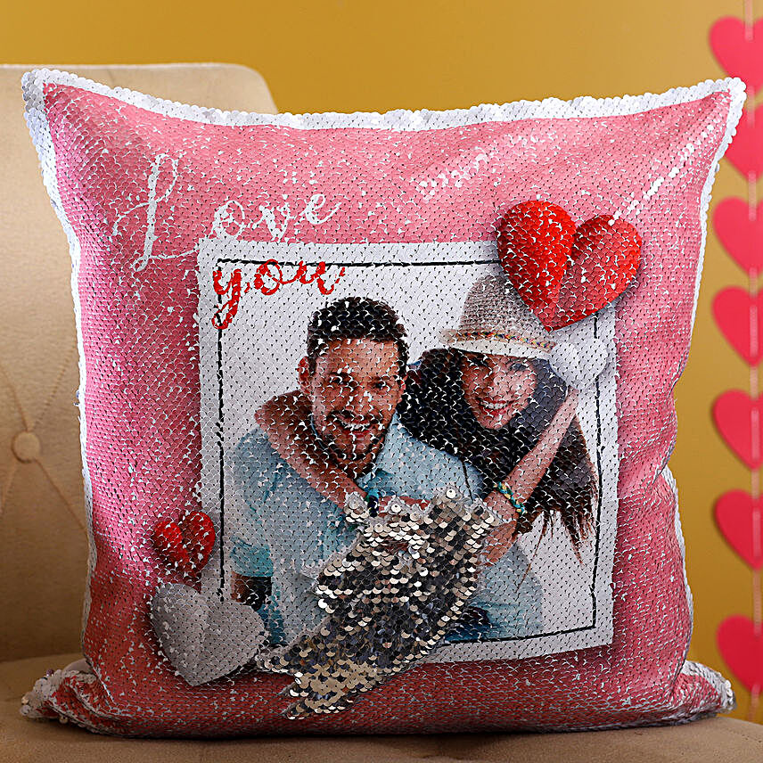 Personalised Love You Sequin Cushion