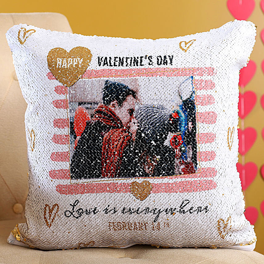 Personalised Valentine Sequin Cushion