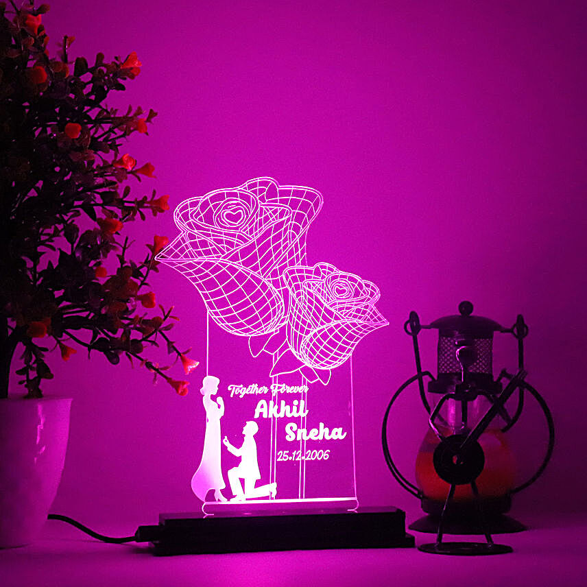 Personalised Rose LED Lamp