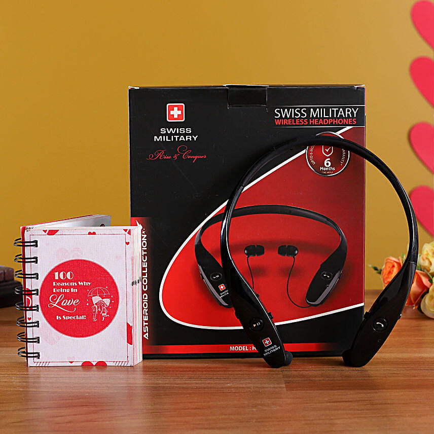 Swiss Military Wireless Headphone & Love Book