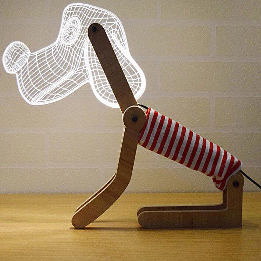 DIY Creative USB Dimmable 3D Dog LED Night Light Lamp