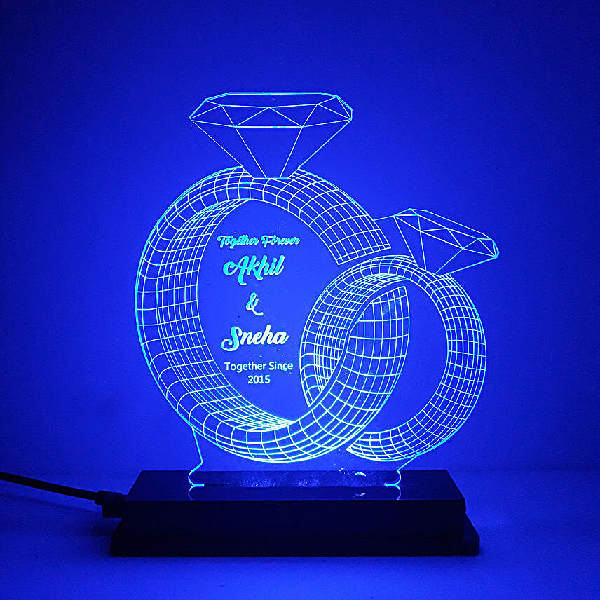 Personalised Couple Rings LED Lamp