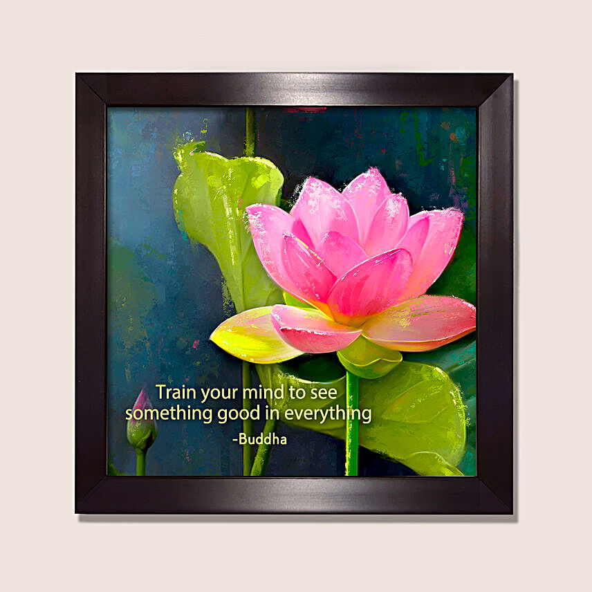 Floral Painting With Buddha Quote